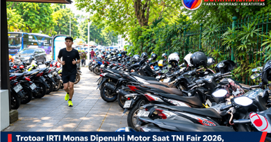 Trotoar IRTI Monas Dipenuhi Motor Saat TNI Fair 2026, Dishub Cabut Pentil 80 Kendaraan